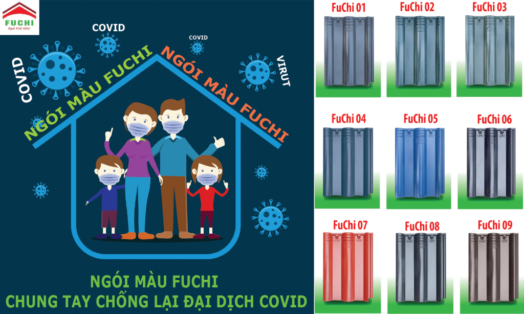 Ngói màu Fuchi Chống dịch Covid