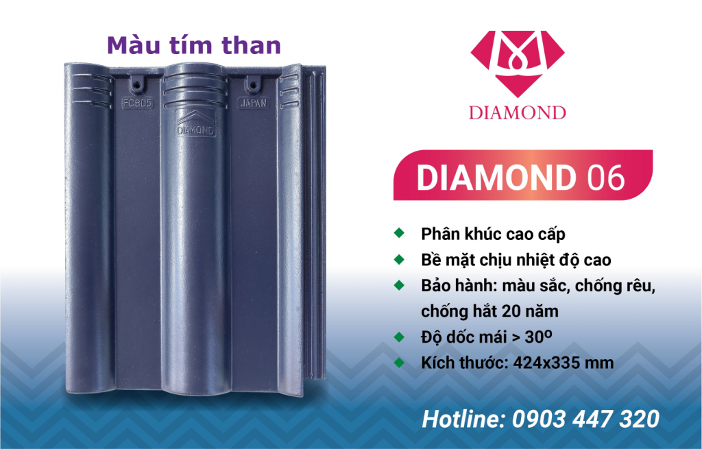 NGÓI DIAMOND MÀU TÍM THAN