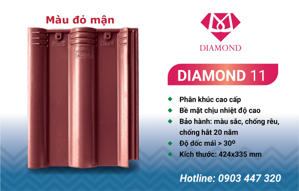 NGÓI MÀU ĐỎ MẬN DM11